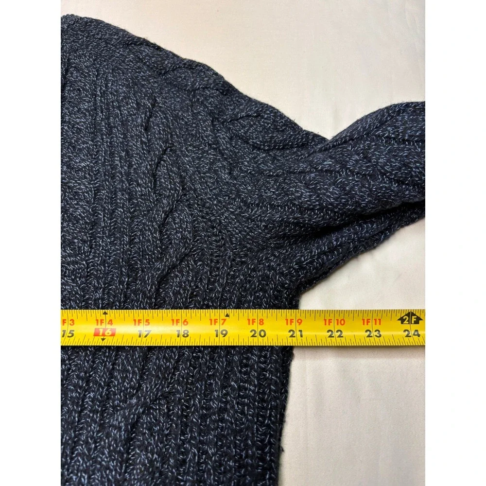 Banana Republic Mens Navy Blue Cable Knit Merino Wool Blend Sweater Medium 2019